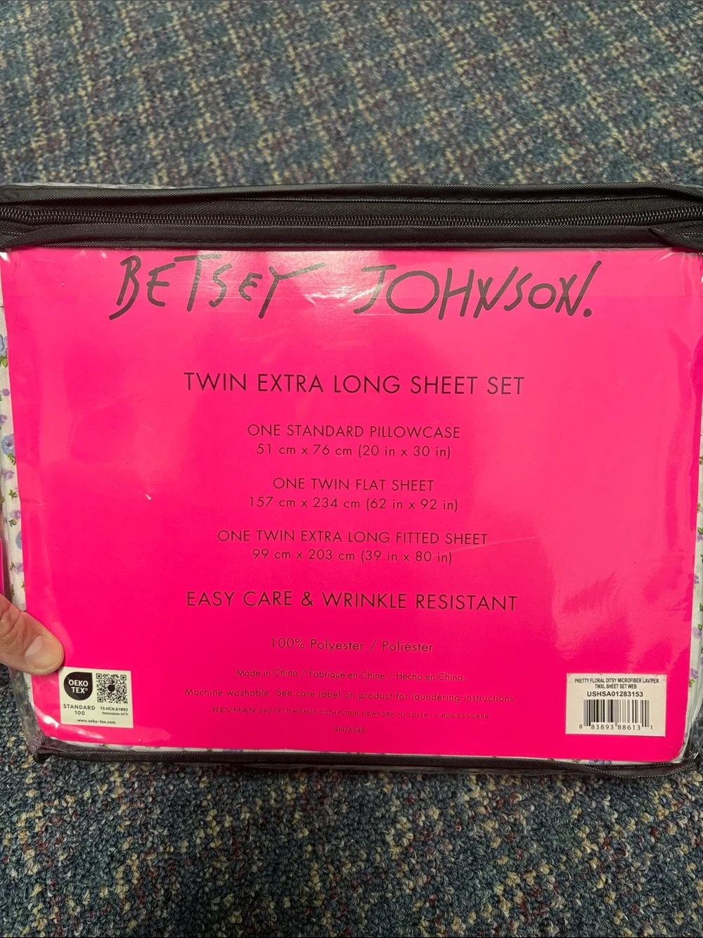 New In Bag Betsey Johnson White Sheet Set with flowers twin xl